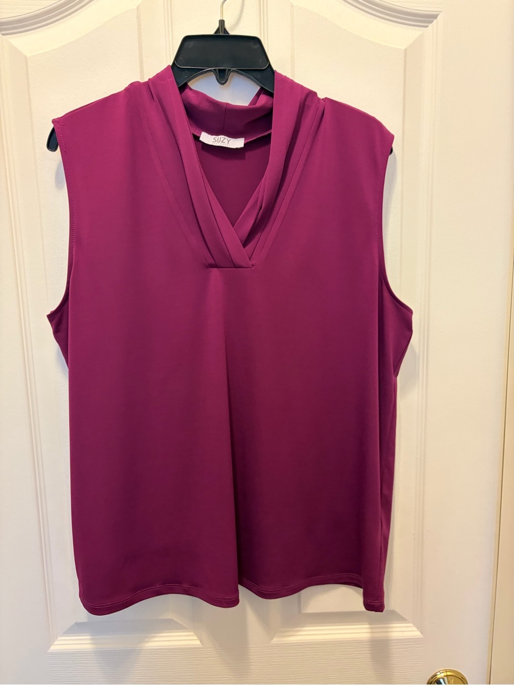 Suzy Shier Sleeveless V-Neck Camisole in Plum